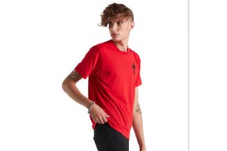 Tricou SPECIALIZED Men's Logo SS - Flo Red